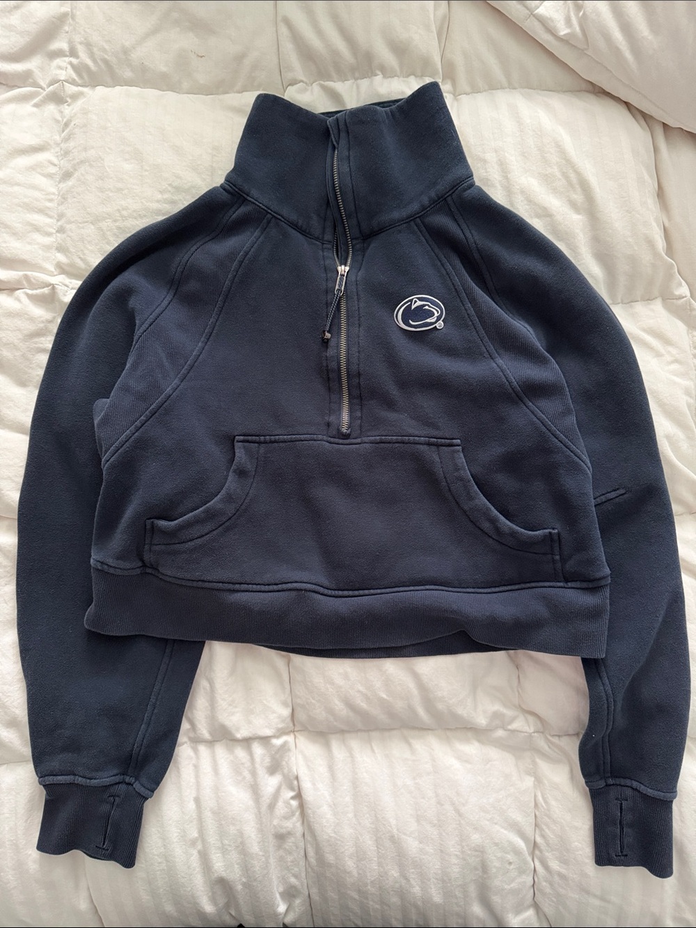 Lululemon Cropped Scuba Penn State Navy Quarter-Zip